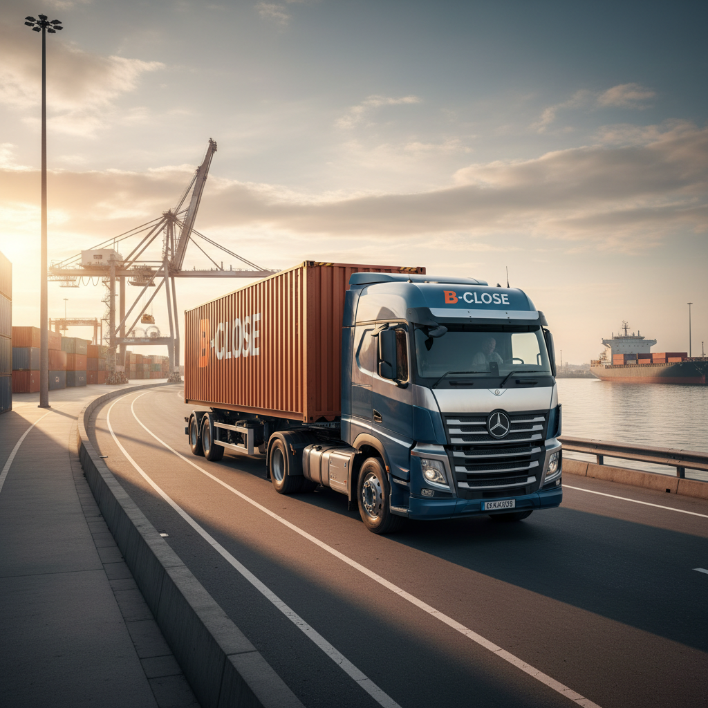 Realistische foto passend bij De beste containertrucks van B-CLOSE: kracht, precisie en betrouwbaarh